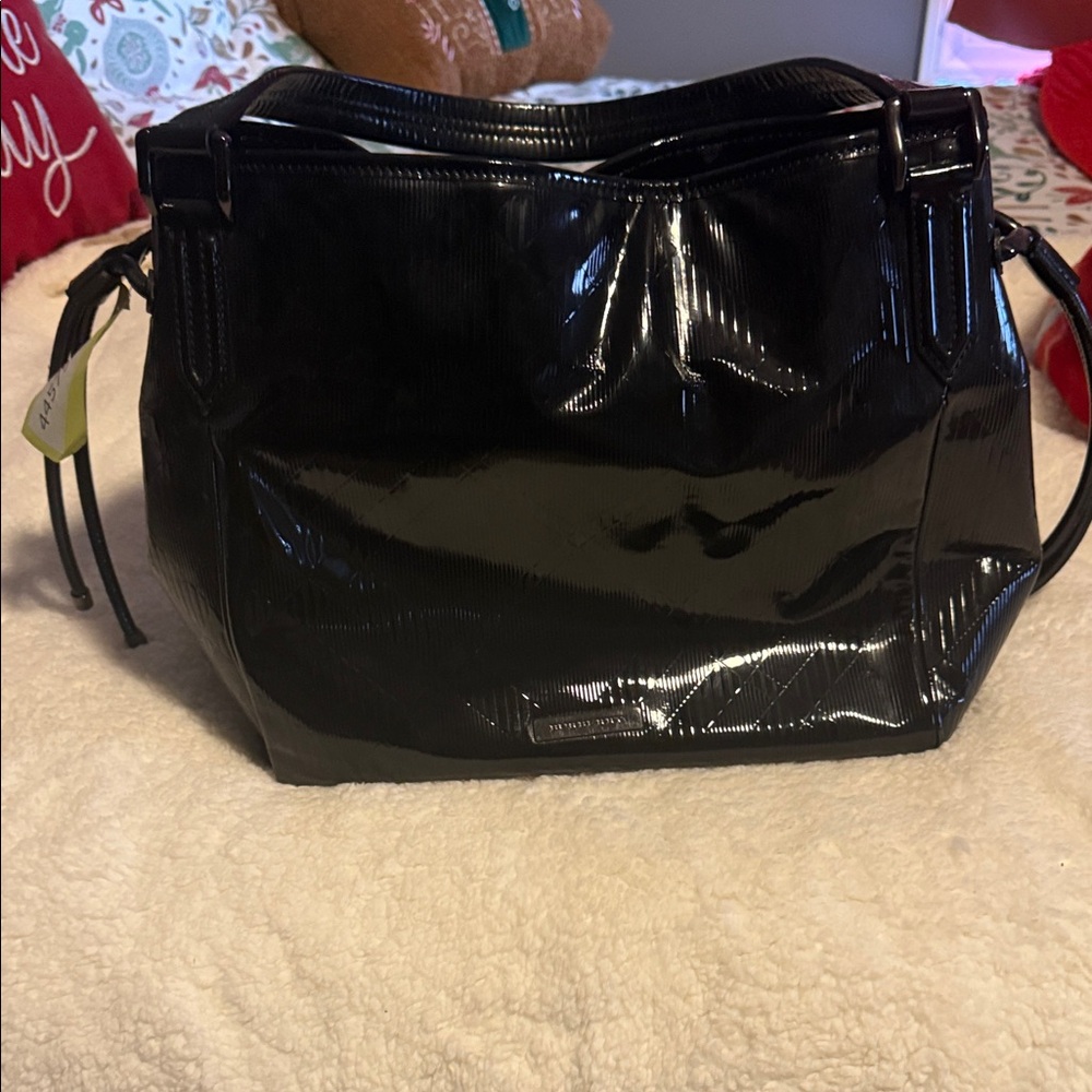 Embossed Burberry Bilmore Patent Tote